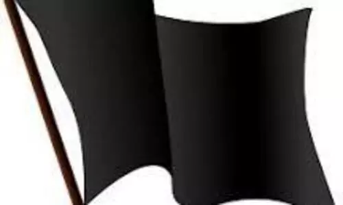 black flag infront of congress office