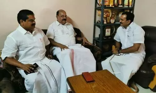 ഷോൺ ജോർജ് മാണി സി. കാപ്പനുമായി കൂടിക്കാഴ്​ച നടത്തി