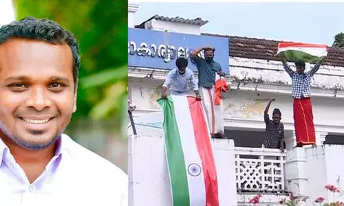 ഇതാണ്​ നിലപാട്​; ദേശീയ പതാകവീശിയ ഡി.വൈ.എഫ്​.ഐയെ അഭിനന്ദിച്ച്​ ഫിറോസ്​ കുന്നംപറമ്പിൽ