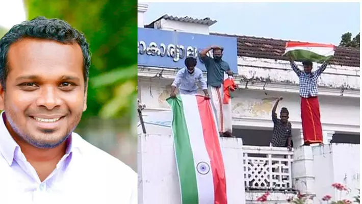 ഇതാണ്​ നിലപാട്​; ദേശീയ പതാകവീശിയ ഡി.വൈ.എഫ്​.ഐയെ അഭിനന്ദിച്ച്​ ഫിറോസ്​ കുന്നംപറമ്പിൽ