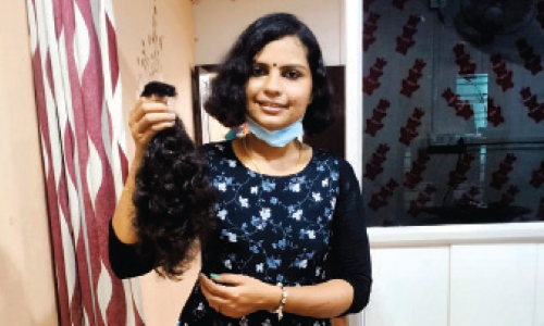 അർബുദ രോഗികള്‍ക്കായി മുടി മുറിച്ച്​ ശ്രുതിയുടെ പിറന്നാള്‍ ആഘോഷം