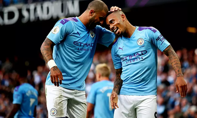Kyle Walker  and Gabriel Jesus