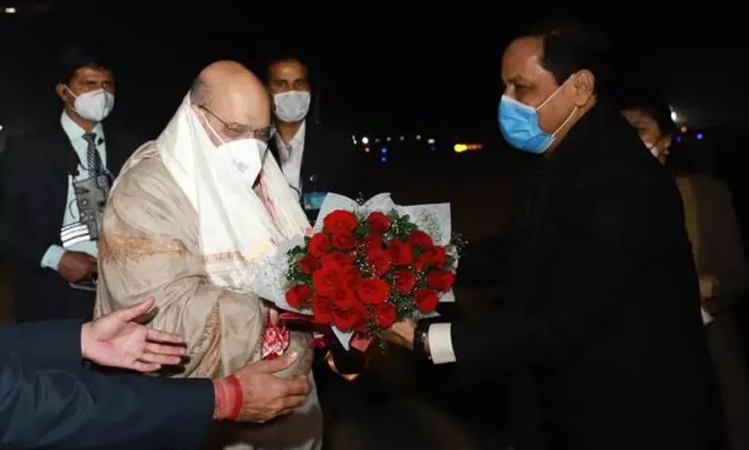 Assam Chief Minister Sarbananda Sonowal and Amit Sha