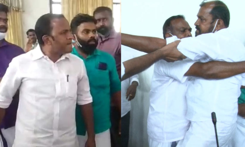 അങ്കമാലി നഗരസഭയില്‍ സ്വതന്ത്രനും യൂത്ത് കോണ്‍ഗ്രസ് പ്രവര്‍ത്തകരും തമ്മില്‍ വാക്കേറ്റവും കൈയ്യാങ്കളിയും