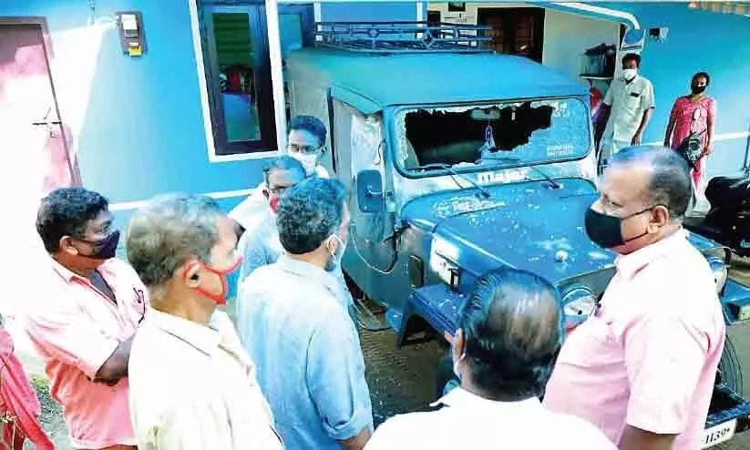 The houses of the CPm leader and his sister were attacked