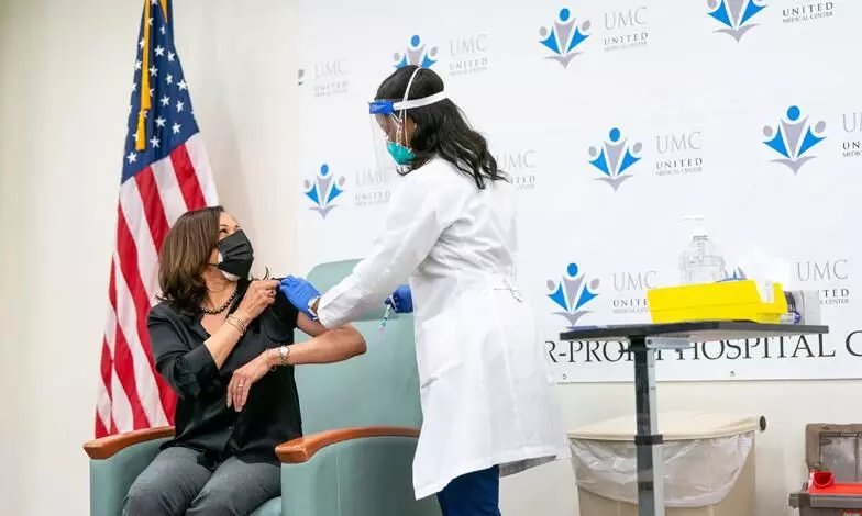 Kamala Harris Receives Vaccine Shot