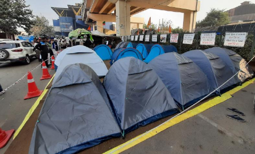 tikri border tents by farmers protest