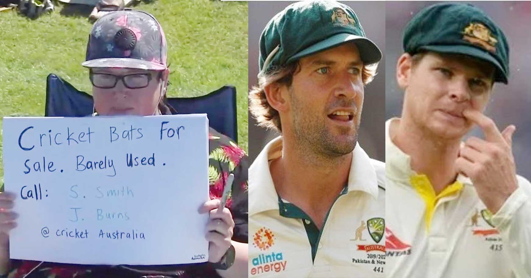 അധികം ഉപയോഗിക്കാത്ത ബാറ്റുകൾ വിൽപ്പനക്ക്; സ്മിത്തിനെയും ബേൺസിനെയും ട്രോളി ന്യൂസീലൻഡ് ആരാധകൻ അധികം ഉപയോഗിക്കാത്ത ബാറ്റുകൾ വിൽപ്പനക്ക്; സ്മിത്തിനെയും ബേൺസിനെയും ട്രോളി ന്യൂസീലൻഡ് ആരാധകൻ