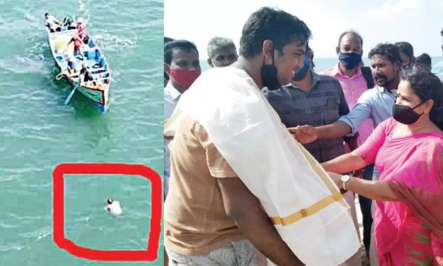 കടലിൽ മരണ​ത്തോട്​​ മല്ലിട്ട്​ നാലുപേർ; രക്ഷകനായി ദേവാംഗ്​