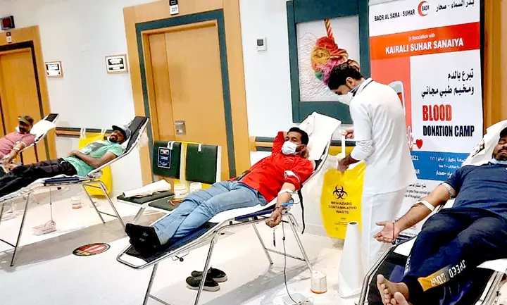 സുഹാർ ബദർ അൽസമയിൽ രക്തദാന ക്യാമ്പ് നടത്തി സുഹാർ ബദർ അൽസമയിൽ രക്തദാന ക്യാമ്പ് നടത്തി