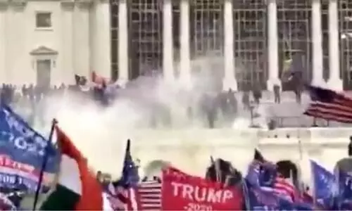 indian flag in capitol