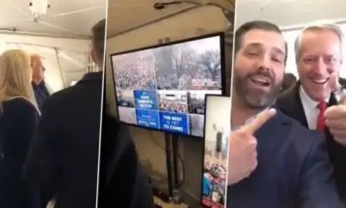 അക്രമികൾ അഴിഞ്ഞാടു​േമ്പാൾ ആഘോഷിച്ച്​ ട്രംപ്​ കുടുംബം; കൈകൊട്ടിയും പാട്ടുകേട്ടും രസിക്കുന്നതിന്‍റെ വീഡിയോ പുറത്ത്​