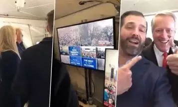 അക്രമികൾ അഴിഞ്ഞാടുേമ്പാൾ ആഘോഷിച്ച് ട്രംപ് കുടുംബം; കൈകൊട്ടിയും പാട്ടുകേട്ടും രസിക്കുന്നതിന്റെ വീഡിയോ പുറത്ത് അക്രമികൾ അഴിഞ്ഞാടുേമ്പാൾ ആഘോഷിച്ച് ട്രംപ് കുടുംബം; കൈകൊട്ടിയും പാട്ടുകേട്ടും രസിക്കുന്നതിന്റെ വീഡിയോ പുറത്ത്