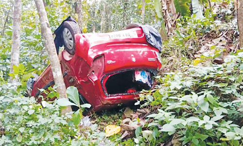 പാൽചുരത്ത് കാർ താഴ്ചയിലേക്ക് മറിഞ്ഞു