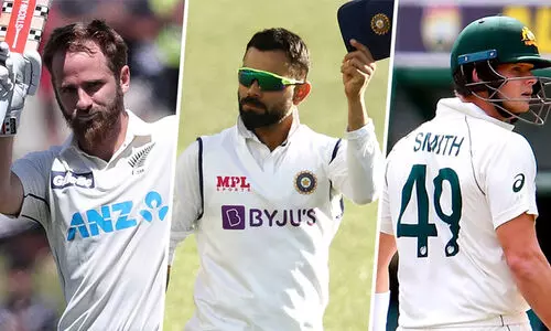 ടെസ്റ്റ്​ റാങ്കിങ്​: ഒന്നാമത്​ വില്യംസൺ, രണ്ടാമത്​ സ്​മിത്ത്​, കോഹ്​ലി മൂന്നാമത്​