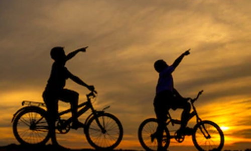 boys in cycle; representational image