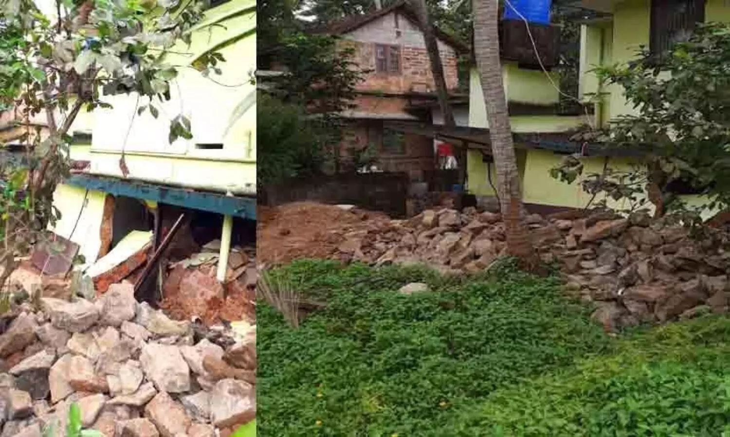 Attempt to lift with jackie ; The two-storey house was completely destroyed