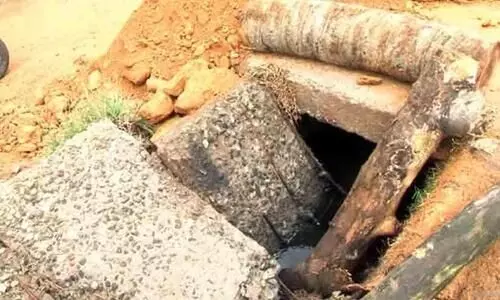 Concrete slabs and canals built a year and a half ago collapsed