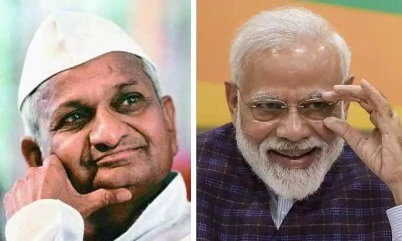 താങ്ങുവില കൂട്ടിയില്ലെങ്കിൽ പട്ടിണി സമരം നടത്തു​മെന്ന്​ മോദിയോട്​ അണ്ണ ഹസാരെ