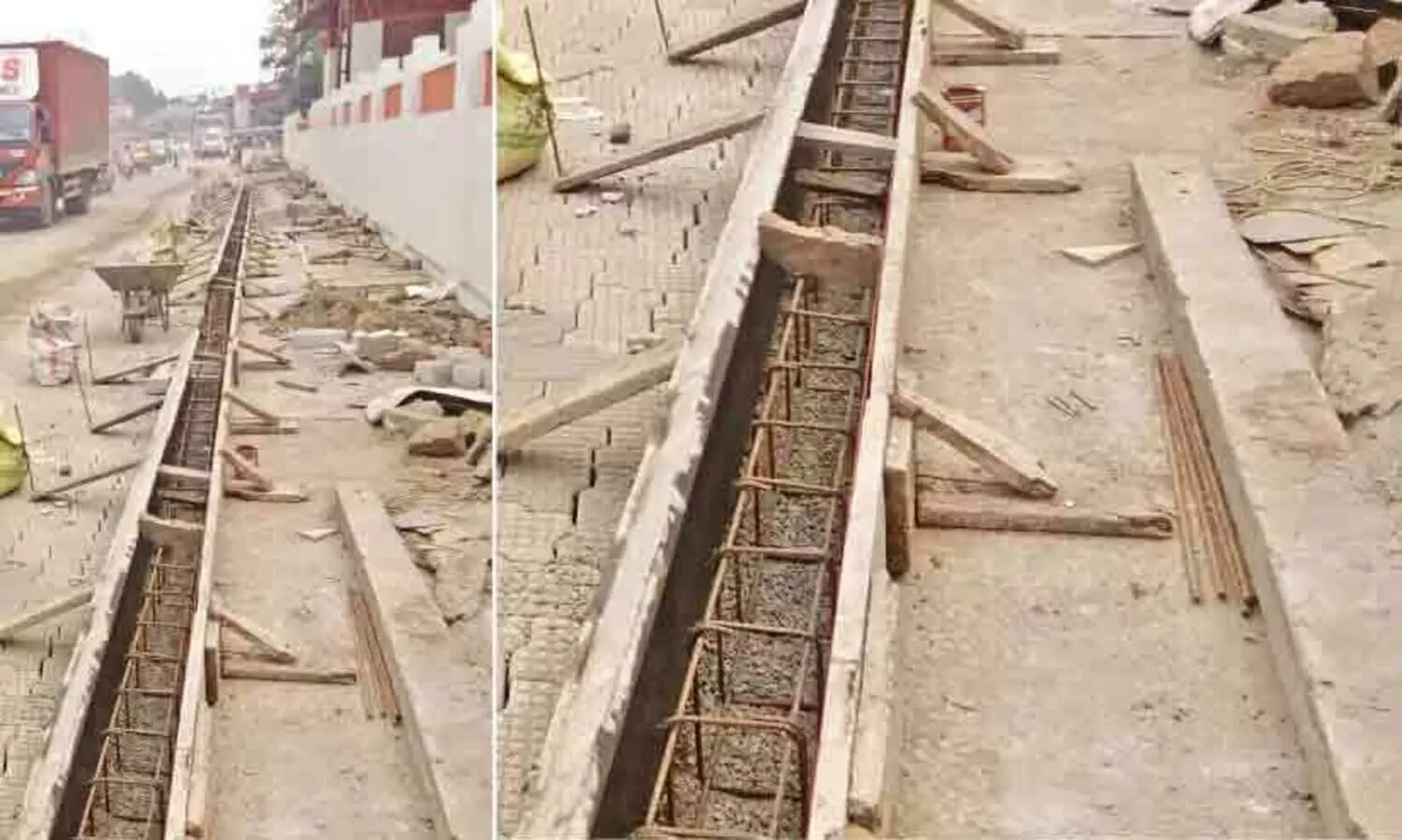 അ​ര കി.മീ​ ഓ​വു​ചാ​ൽ ന​വീ​ക​രിക്കാൻ ഒരു വ​ർ​ഷം; ഗതാഗതക്കുരുക്കിലും പൊടിയിലും മുങ്ങി കൊയിലാണ്ടി