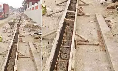 അ​ര കി.മീ​ ഓ​വു​ചാ​ൽ ന​വീ​ക​രിക്കാൻ ഒരു വ​ർ​ഷം; ഗതാഗതക്കുരുക്കിലും പൊടിയിലും മുങ്ങി കൊയിലാണ്ടി