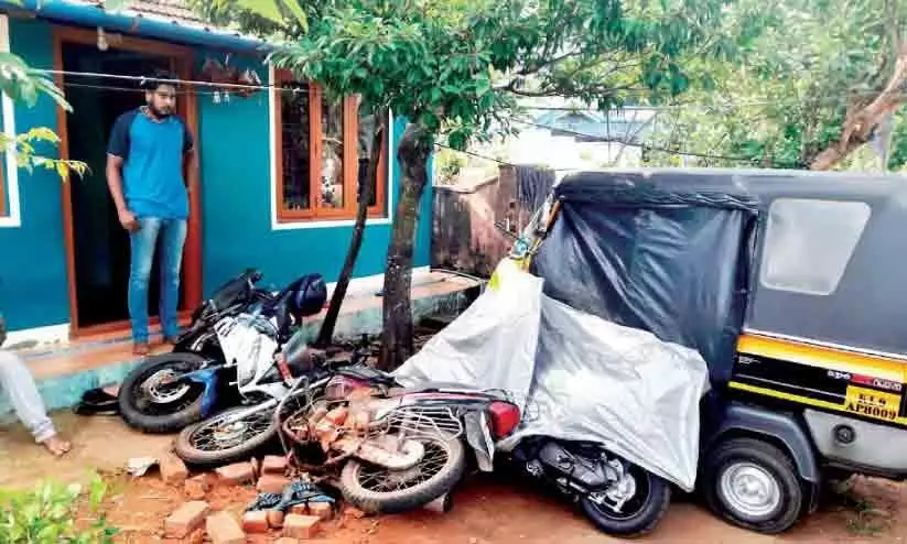 bike went out of control and sped towards the house