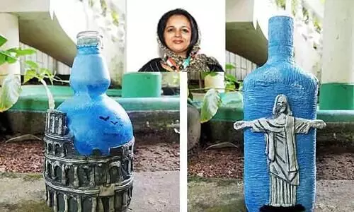 ചില്ലുകുപ്പികളില്‍ ലോകാത്ഭുതങ്ങൾ; റെക്കോഡ്​​ നിറവിൽ ജിസ്ന