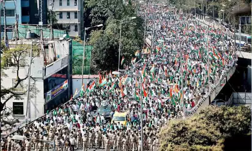 കാർഷിക നിയമം: സർക്കാറിനെതിരെ താക്കീതുമായി കോൺഗ്രസ്​ റാലി