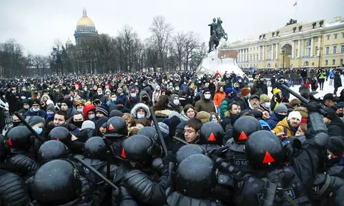 പ്രതിപക്ഷ നേതാവിന്‍റെ മോചനം ആവശ്യപ്പെട്ട് റഷ്യയിൽ കൂറ്റൻ പ്രതിഷേധ റാലി