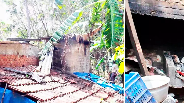 വീട്ടിൽ സ്ഫോടനം; മേൽക്കൂരയും ഭിത്തിയും തകർന്നു