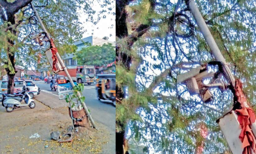 തലശ്ശേരിയിൽ നിരീക്ഷണത്തിന്​ ഒടിഞ്ഞുതൂങ്ങിയ കാമറകൾ