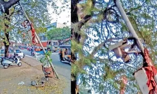തലശ്ശേരിയിൽ നിരീക്ഷണത്തിന്​ ഒടിഞ്ഞുതൂങ്ങിയ കാമറകൾ