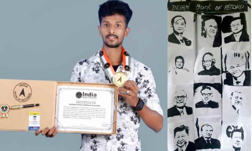 വായകൊണ്ട് വരതീർത്ത അശ്വന്തിന് ഇന്ത്യ ബുക്സ് ഓഫ് റെക്കോഡ്