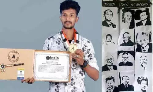 വായകൊണ്ട് വരതീർത്ത അശ്വന്തിന് ഇന്ത്യ ബുക്സ് ഓഫ് റെക്കോഡ്