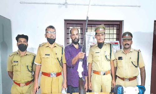 ഗ​ർ​ഭി​ണി​യാ​യ മു​ള്ള​ൻ​പ​ന്നി​യെ വേട്ടയാടിയയാൾ ​തോക്കുമായി അറസ്​റ്റിൽ