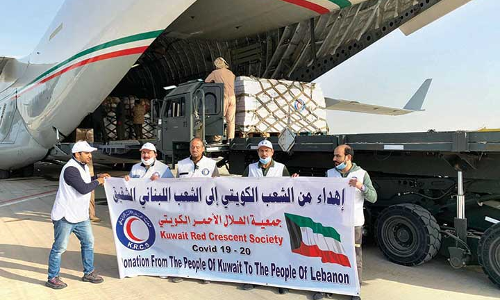 ലബനാനിലേക്ക്​ സഹായ വസ്​തുക്കൾ അയച്ച്​ കുവൈത്ത്