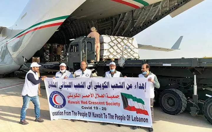 ലബനാനിലേക്ക് സഹായ വസ്തുക്കൾ അയച്ച് കുവൈത്ത് ലബനാനിലേക്ക് സഹായ വസ്തുക്കൾ അയച്ച് കുവൈത്ത്