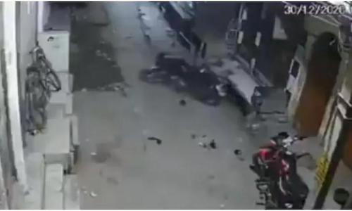 Parked bike moves on its own in