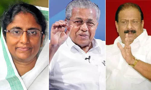 Shanimol Usman, pinarayi vijayan, k sudharan Shanimol Usman, pinarayi vijayan, k sudharan