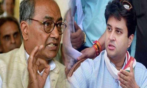 കോൺഗ്രസിനെ പരിഹസിച്ച്​​ സിന്ധ്യ; തൊട്ടുപിറകെ സിന്ധ്യയെ അനുഗ്രഹിച്ച്​ ദിഗ്​വിജയ്​- ചിരിയിൽ മുങ്ങി​ രാജ്യസഭ