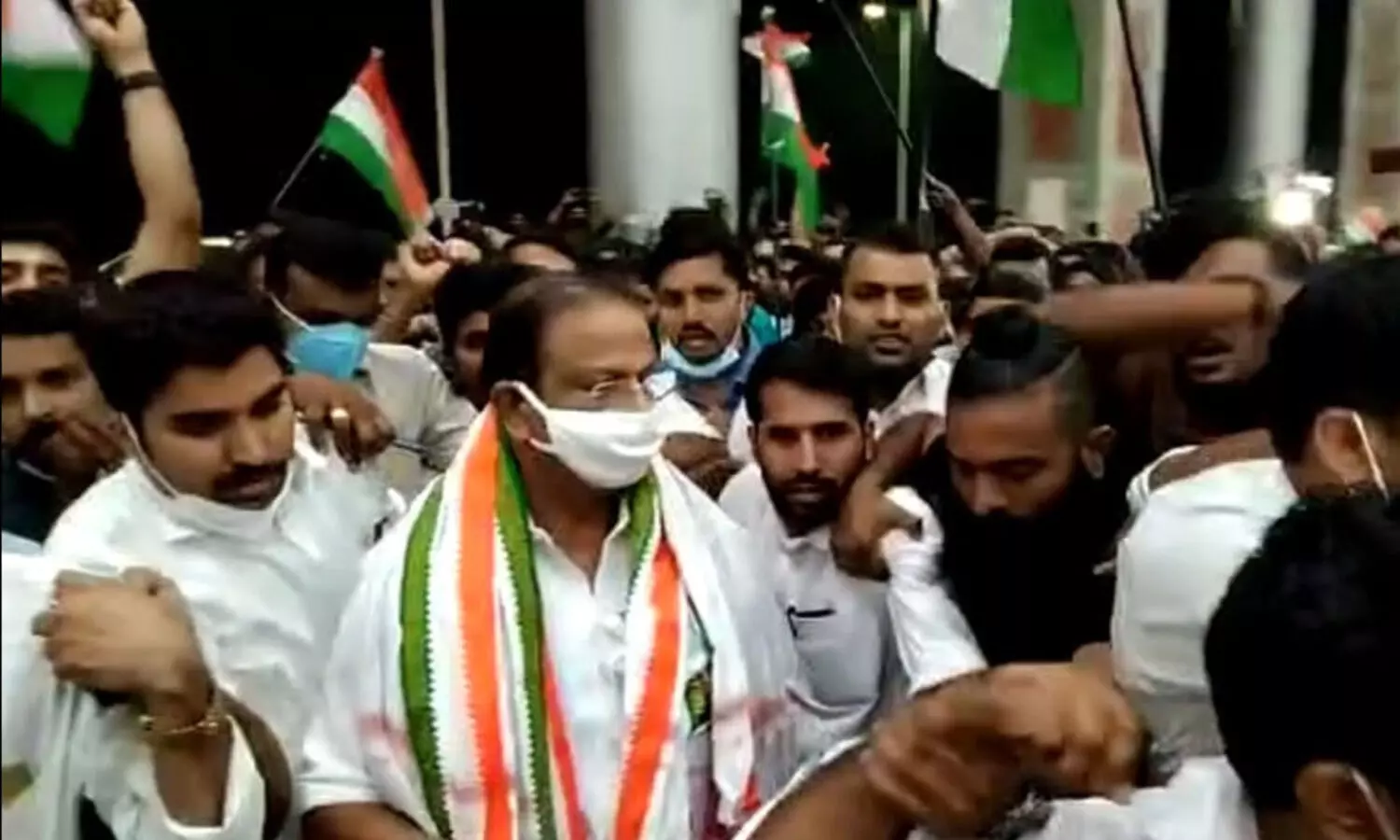 കണ്ണൂർ വിമാനത്താവളത്തിൽ കെ. സുധാകരന്​​ വൻ സ്വീകരണം