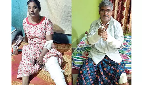 മു​ന്ന​റി​യി​പ്പി​ല്ലാ​തെ സ്ഥാ​പി​ച്ച ഹ​മ്പ്; യു​വ​തി​യു​ടെ​യും വ​യോ​ധി​ക​െൻറയും ​ൈക​കാലുകൾ ഒ​ടി​ഞ്ഞു