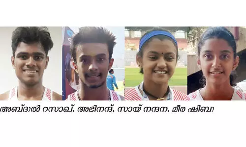 ദേ​ശീ​യ ജൂ​നി​യ​ർ മീ​റ്റ്​: കേ​ര​ള​ത്തി​ന്​ നാ​ല്​ സ്വ​ർ​ണം കൂ​ടി