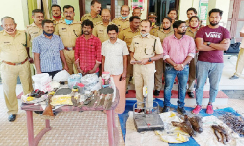 വാഹനപരിശോധനക്കിടെ മൃഗവേട്ട സംഘം പിടിയിൽ