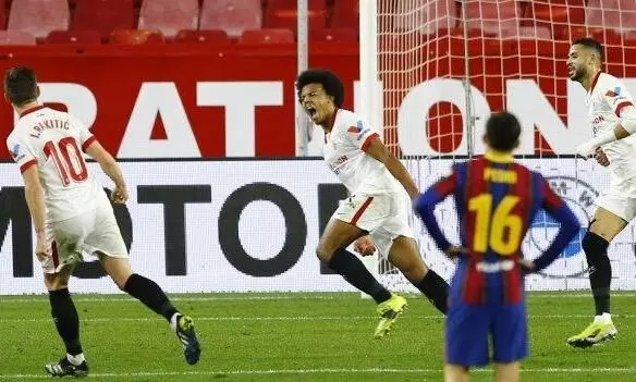 മെസ്സിയെ നിർത്തി ബാഴ്​സക്കെതിരെ ഗോളടിച്ച്​ റാക്കിറ്റിച്ച്​; കിങ്​സ്​ കപ്പിൽ സെവിയ്യക്ക്​ ജയം