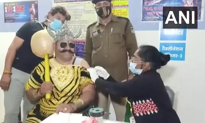 Indore cop dresses up as Yamraj to get vaccinated for Covid 19