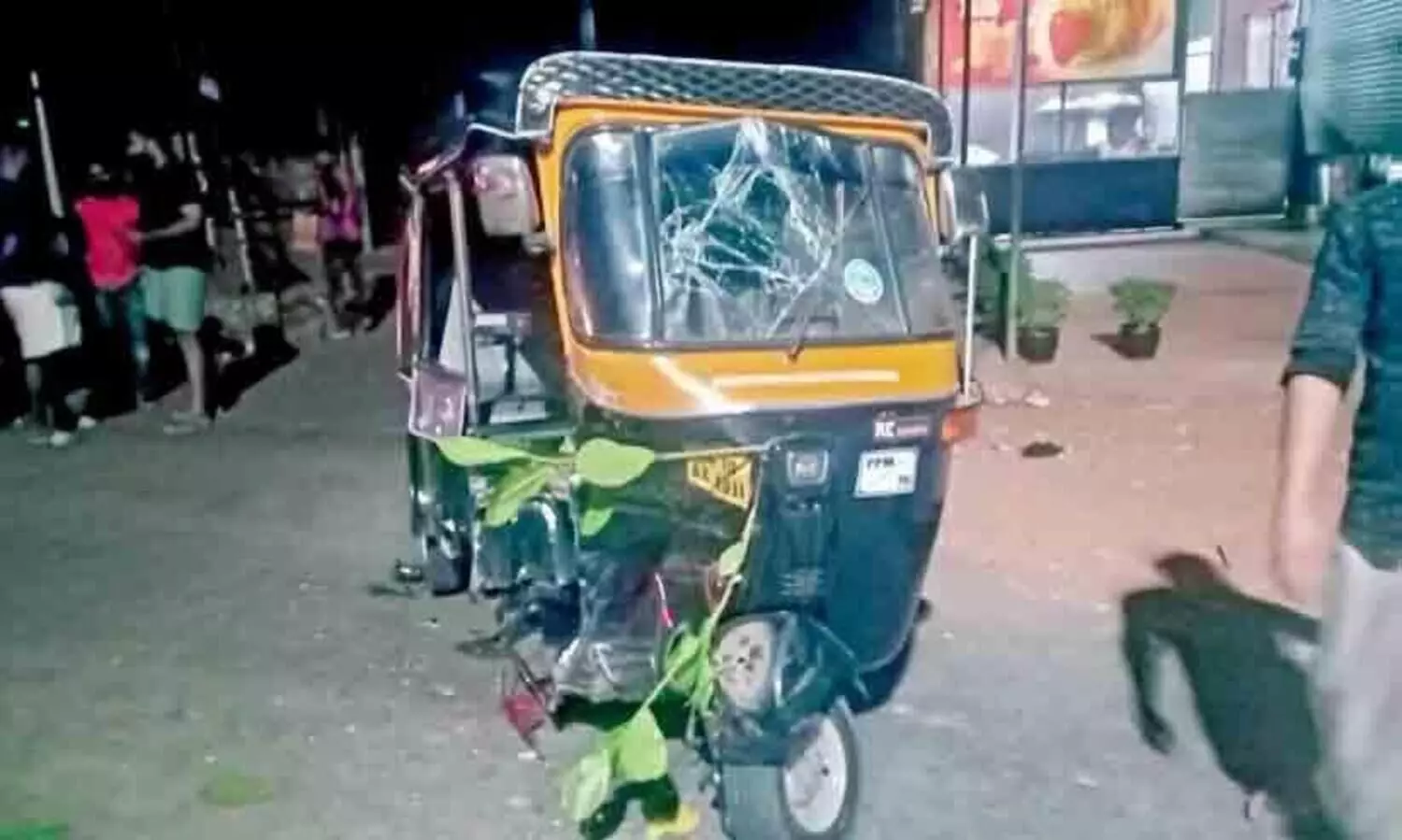 driver was injured when the car collided with an auto