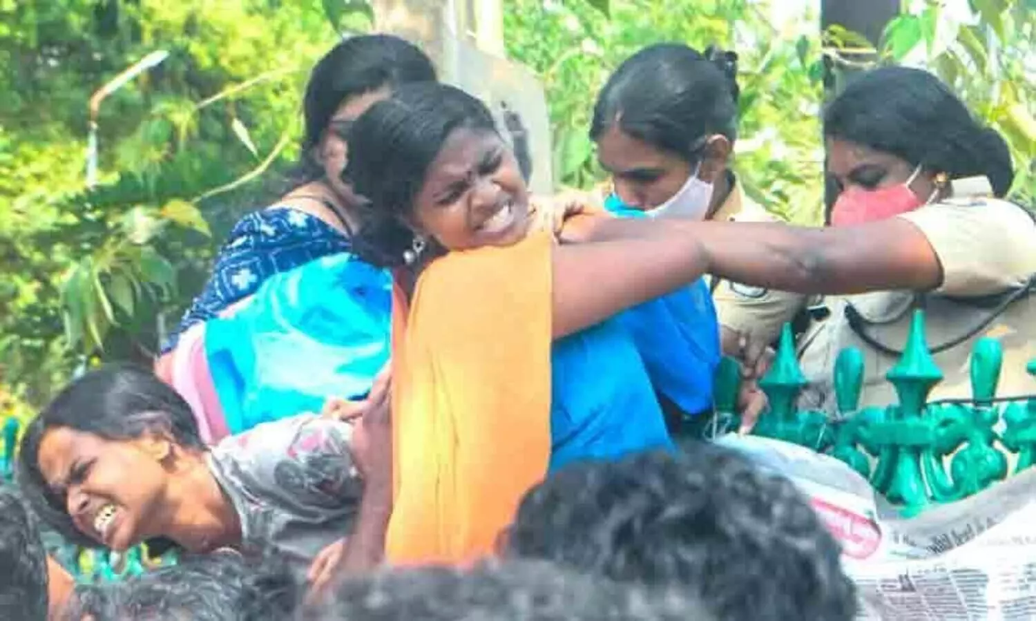 rank holders protest, police heavy security