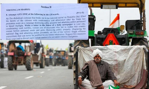 farmers protest question paper