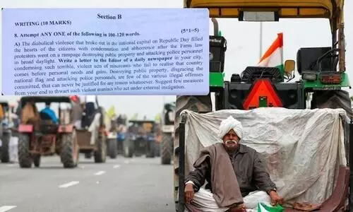farmers protest question paper